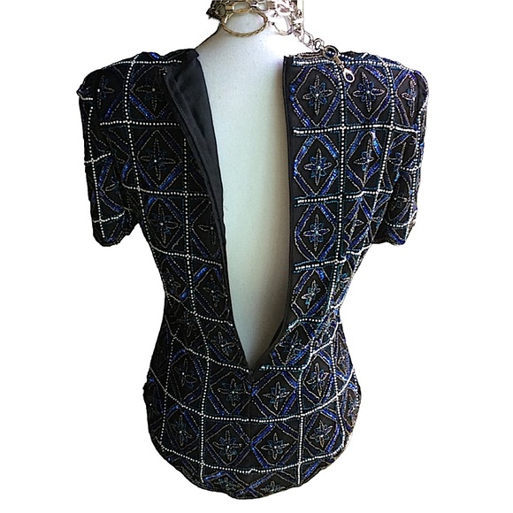 Vintage Stenay Silk Beaded Top. B4 - Picture 5 of 16